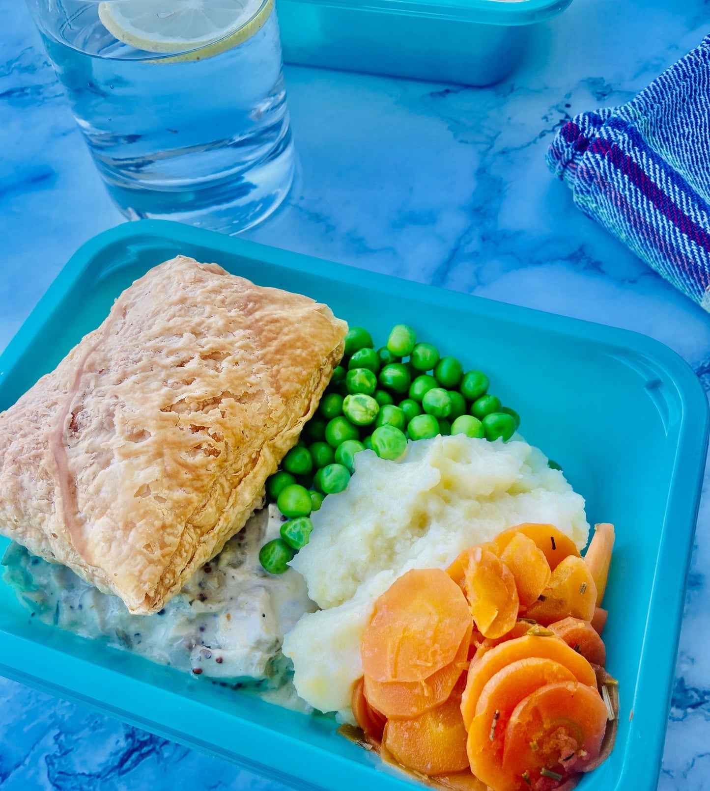 Chicken Pie with Mash & Vegetables -