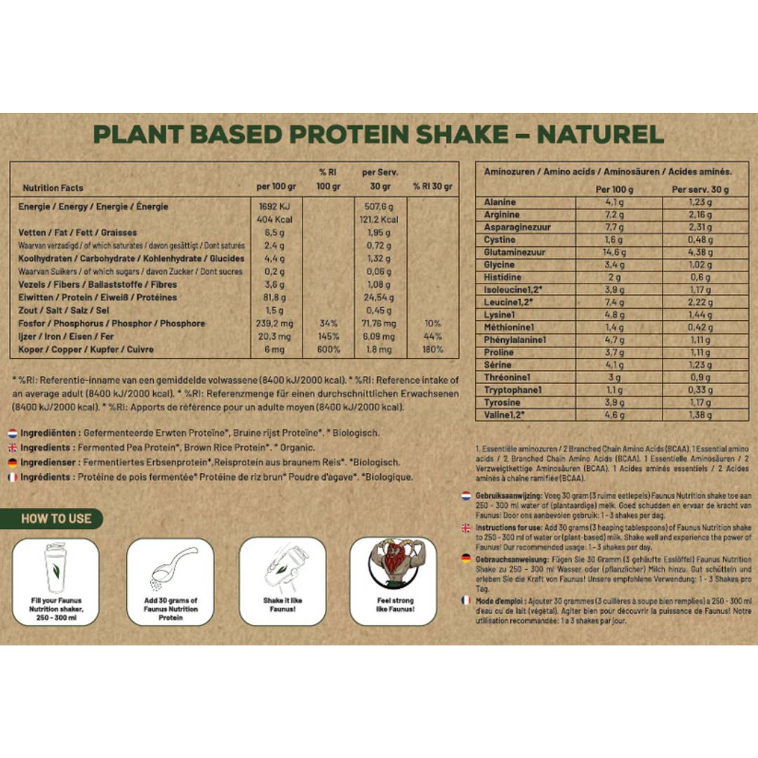 Faunus Organic Fermented Protein – Natural | Plant-Based Protein (210g / 900g)
