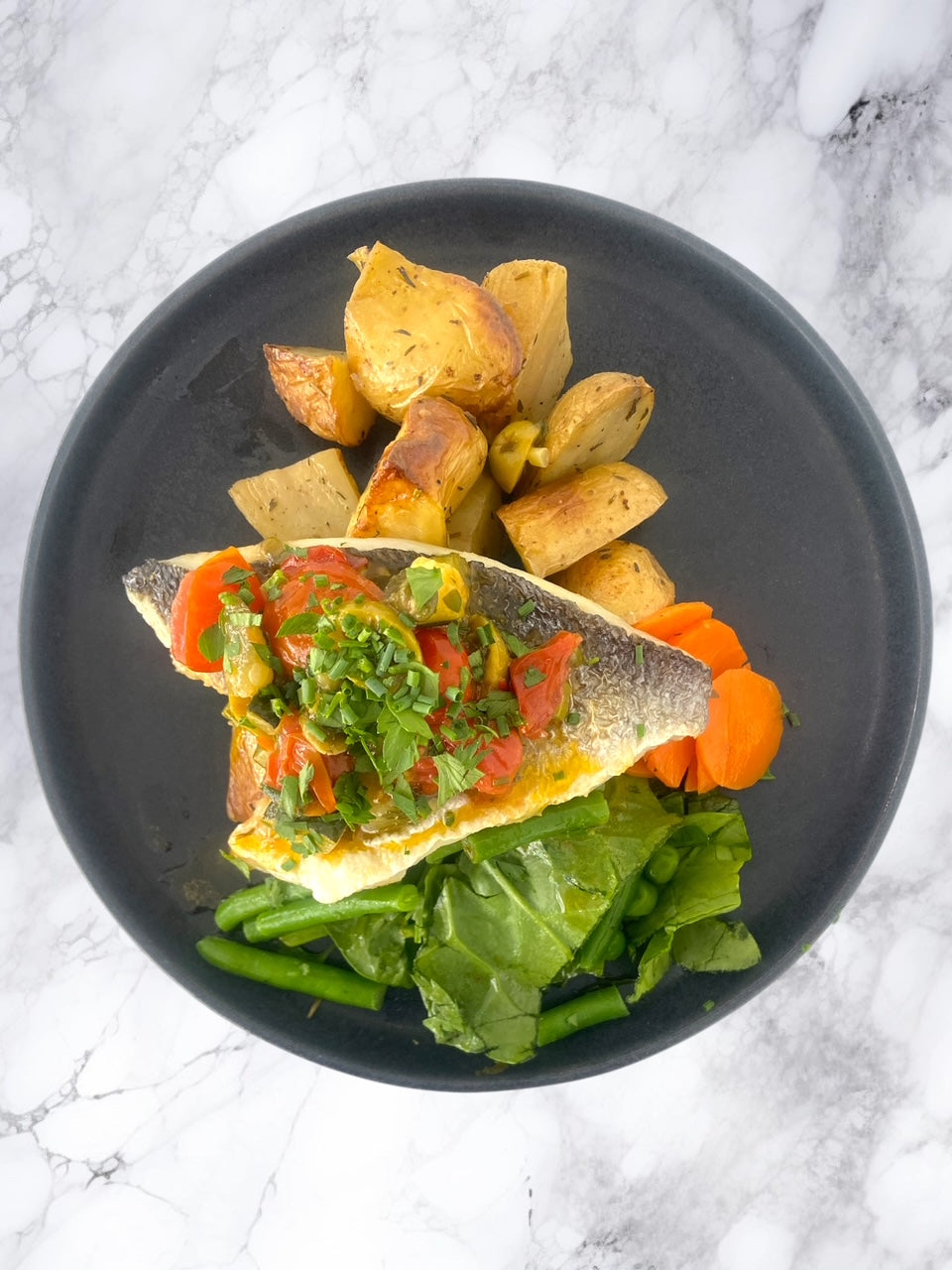 Mediterranean Sea Bream with Roasted Baby Potatoes