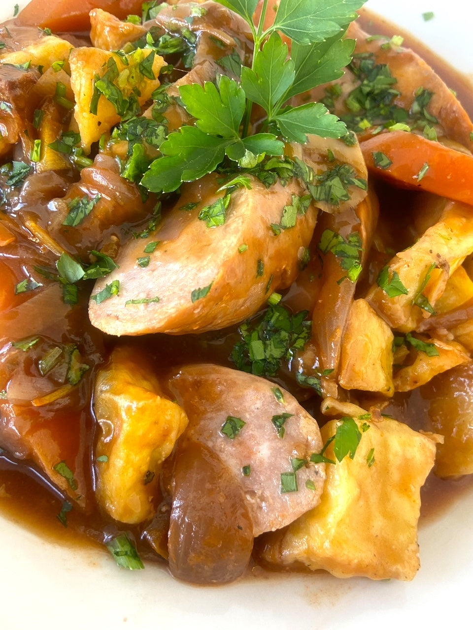 Sausage Casserole with Potatoes & Veg