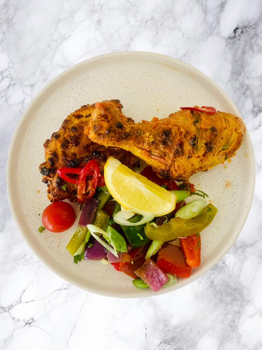 Tandoori Chicken with Roasted Peppers and Herbs