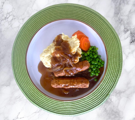 Proper Sausages & Mash with Onion Gravy