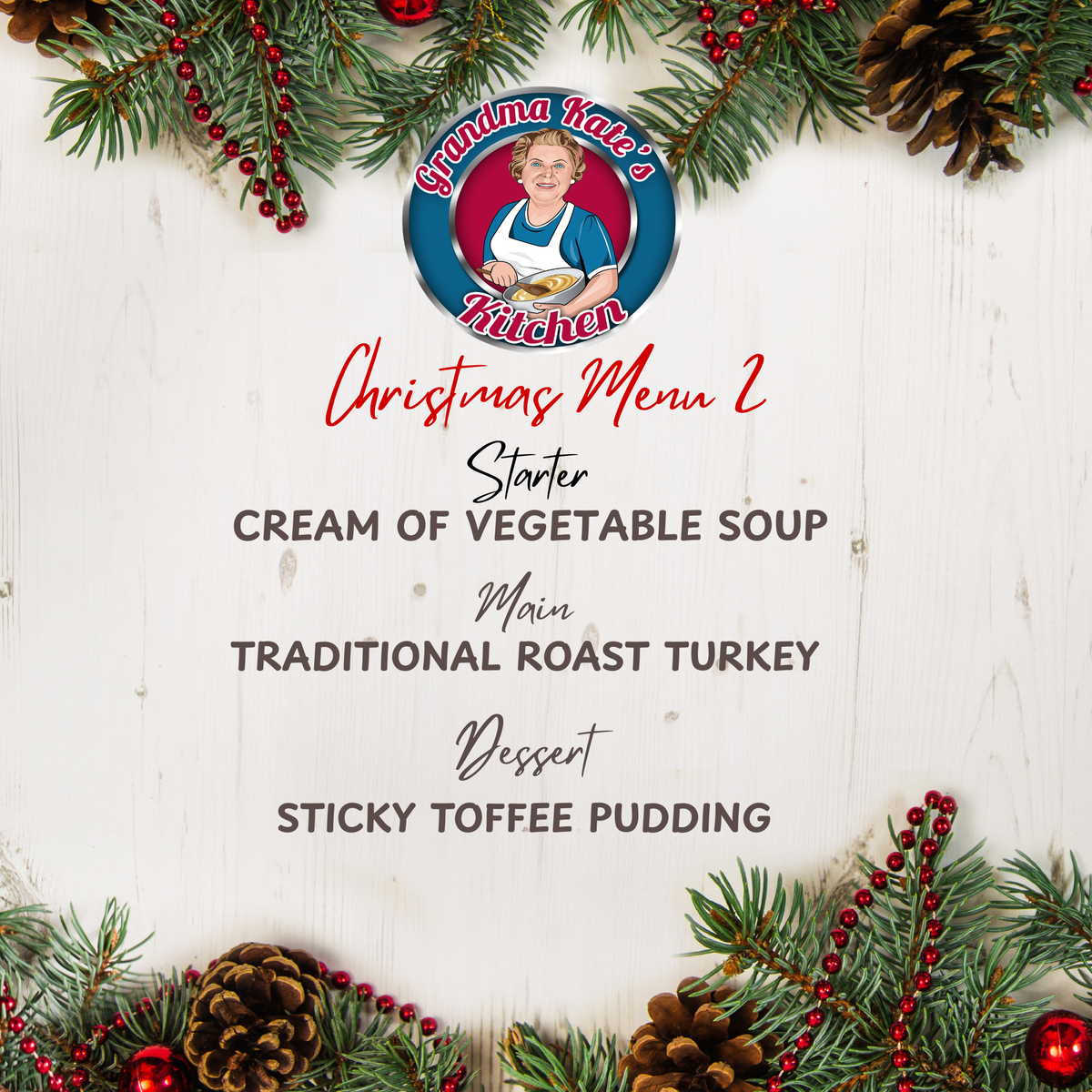 Grandma Kates Christmas Menu 2
