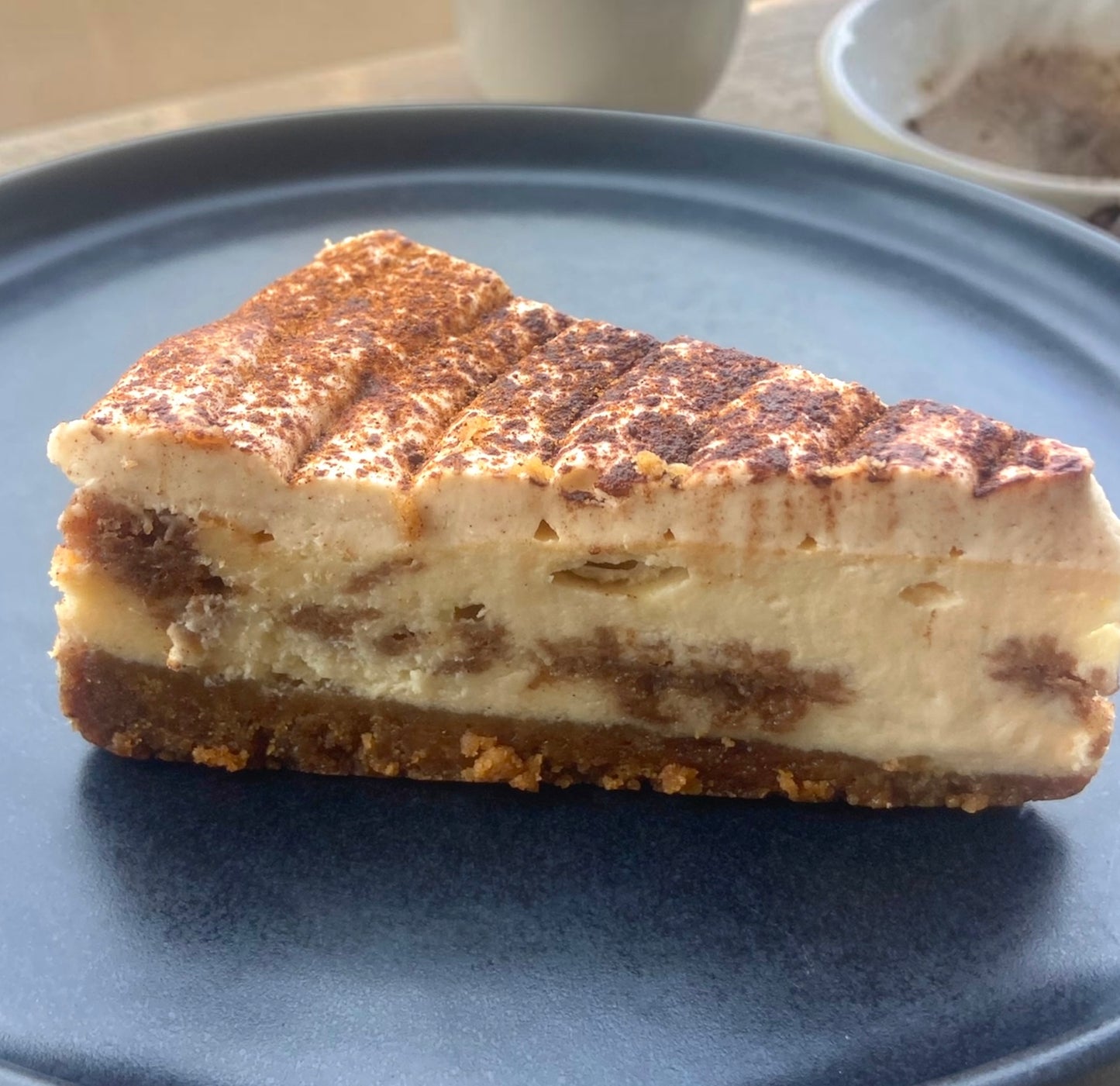 Tarta de queso con remolino de canela