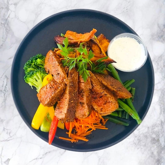 Cajun Steak with Crispy Sweet Potato - Dindins