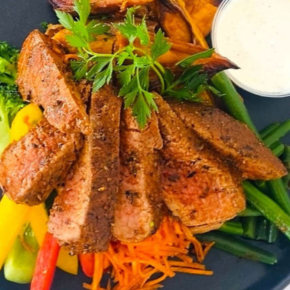 Cajun Steak with Crispy Sweet Potato - Dindins