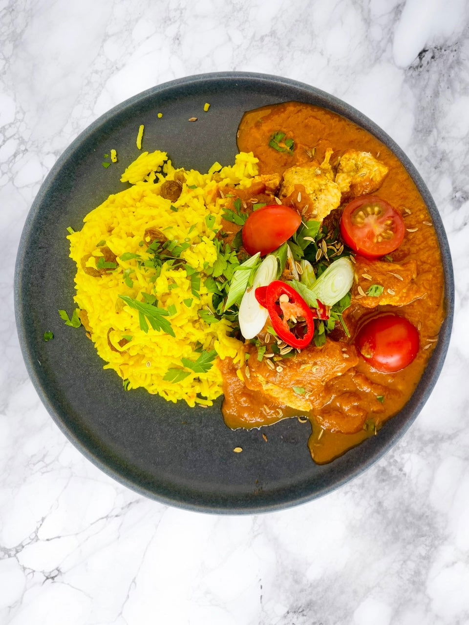 Chicken Madras with Pilau Rice - Dindins