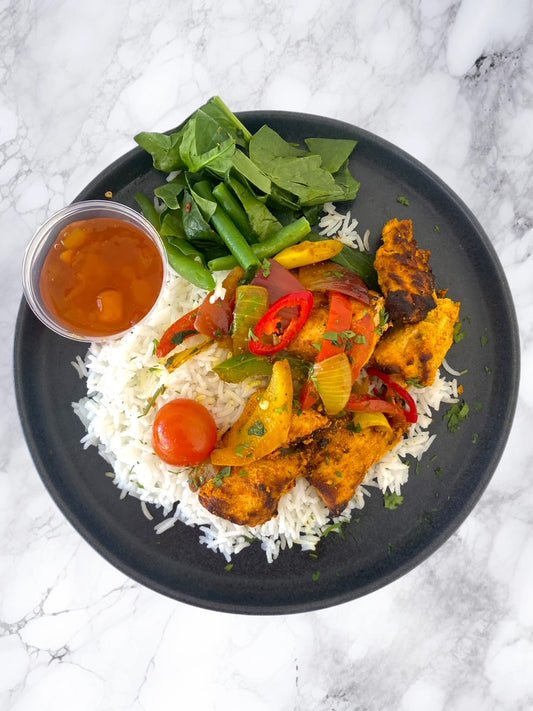 Trozos de pollo tikka