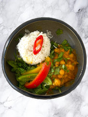 Curry de garbanzos con arroz