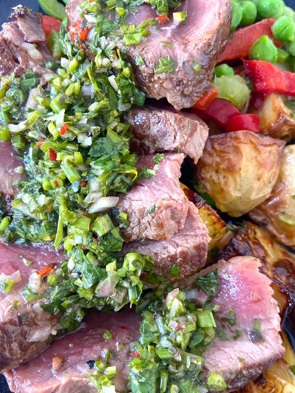 Chimichurri Steak with Crispy Potatoes - Dindins