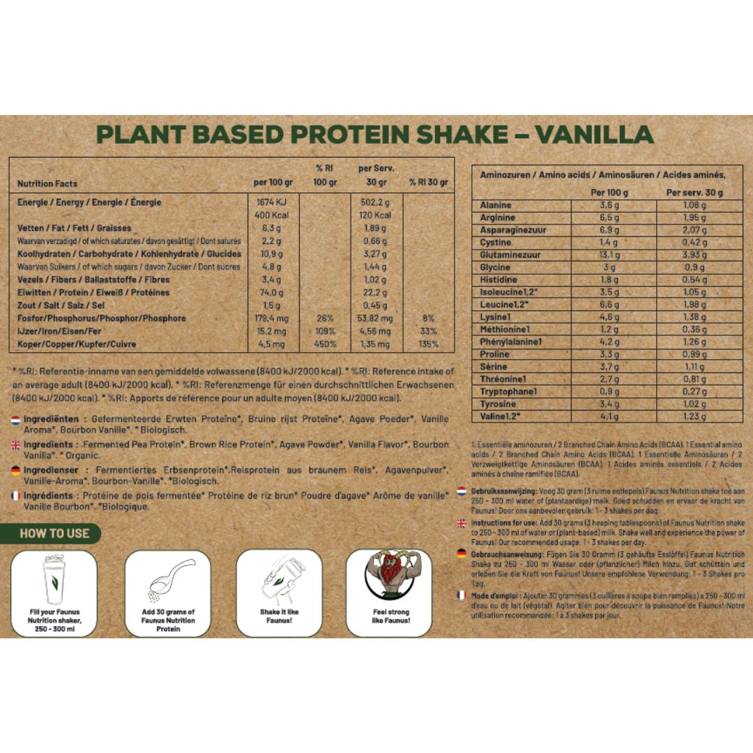 Faunus Organic Fermented Protein – Vanilla | Plant-Based Protein (210g / 900g)