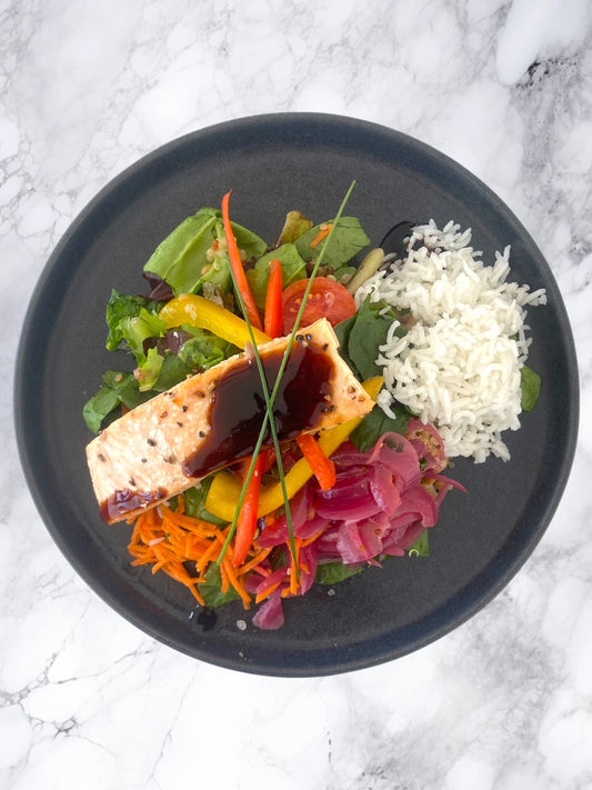 Ensalada de salmón teriyaki