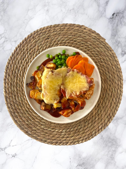 Hunter’s Chicken with Crispy Potatoes, Bacon & Melted Cheese