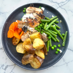 Greek Chicken with Feta & Crispy Potato