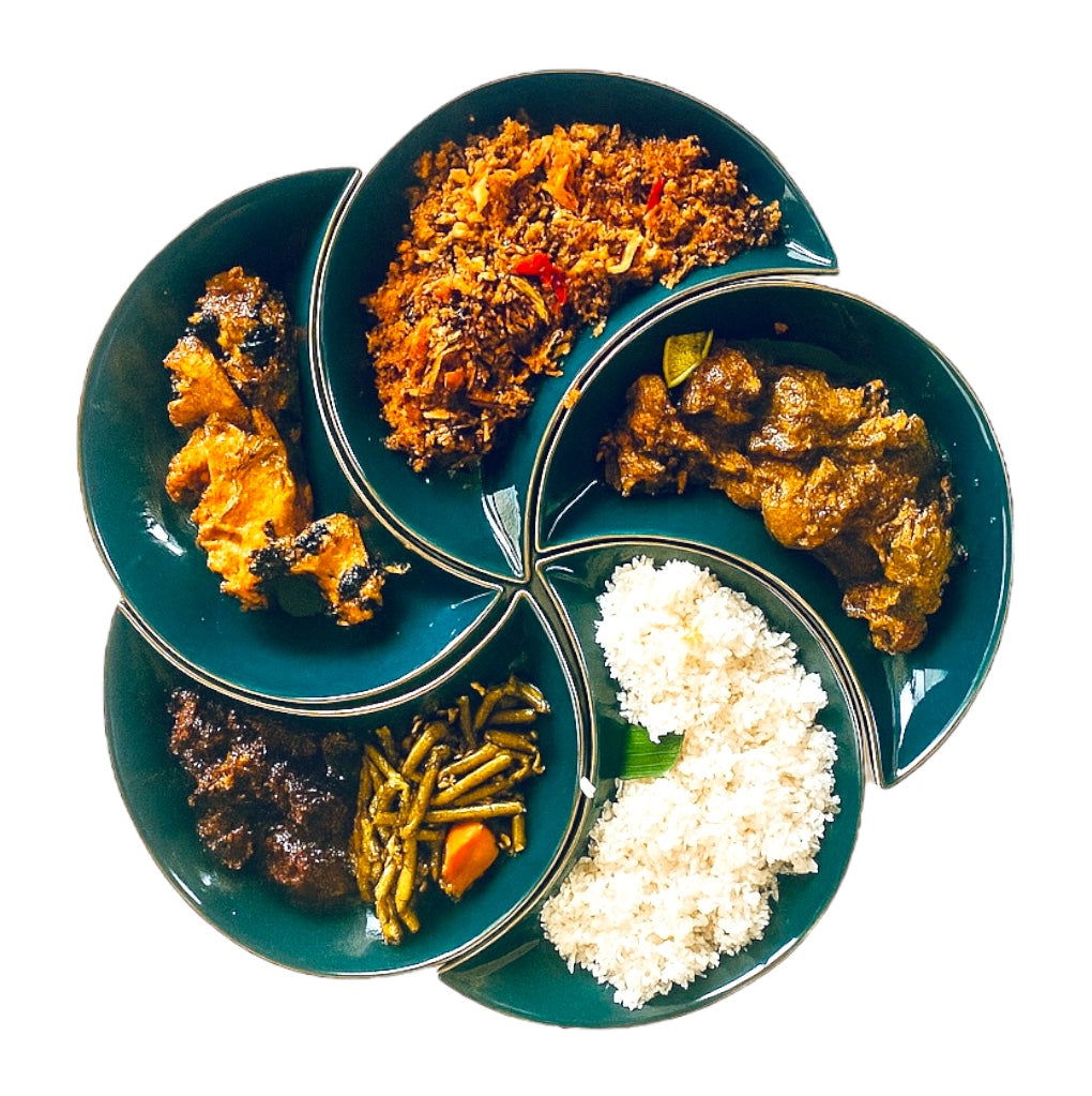 Indonesian Ricetable for 2/4/6/8 persons - 6 Dishes - Rendang - Satay - Ketjap - Dindins