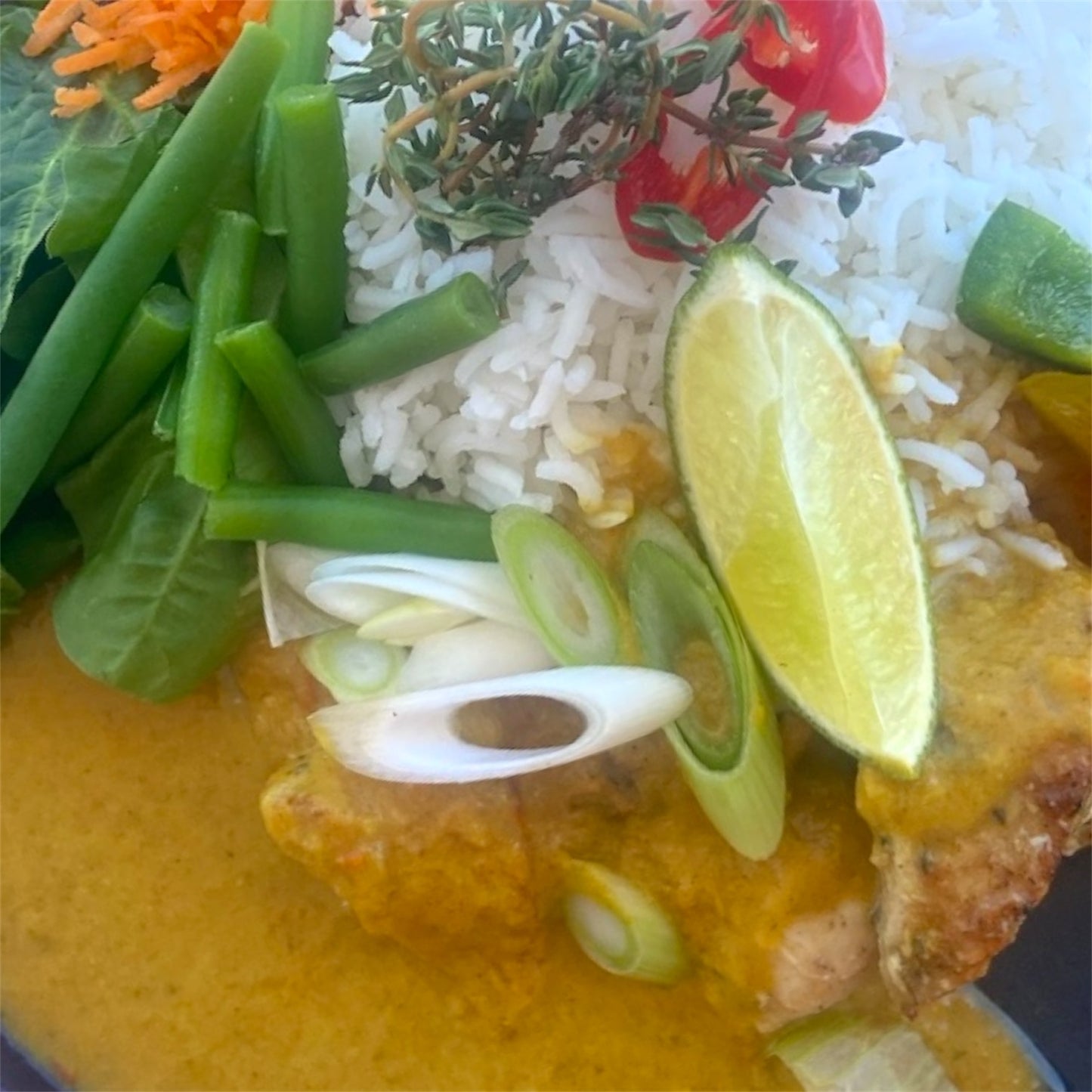 Jamaican Chicken Curry with Coconut & Rice