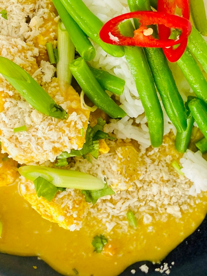 Pollo al curry rojo tailandés