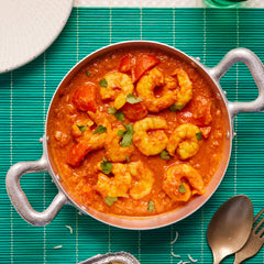 Kadai de Langostinos con Arroz Pilau