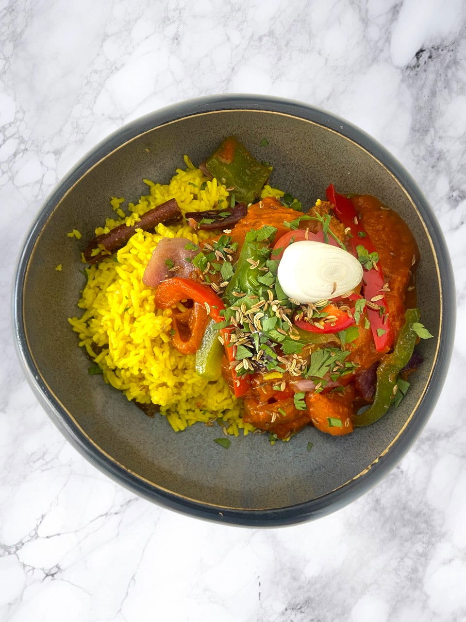 Lamb Jalfrezi with Pilau Rice - Dindins