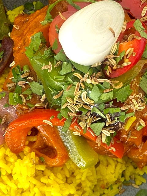 Lamb Jalfrezi with Pilau Rice - Dindins