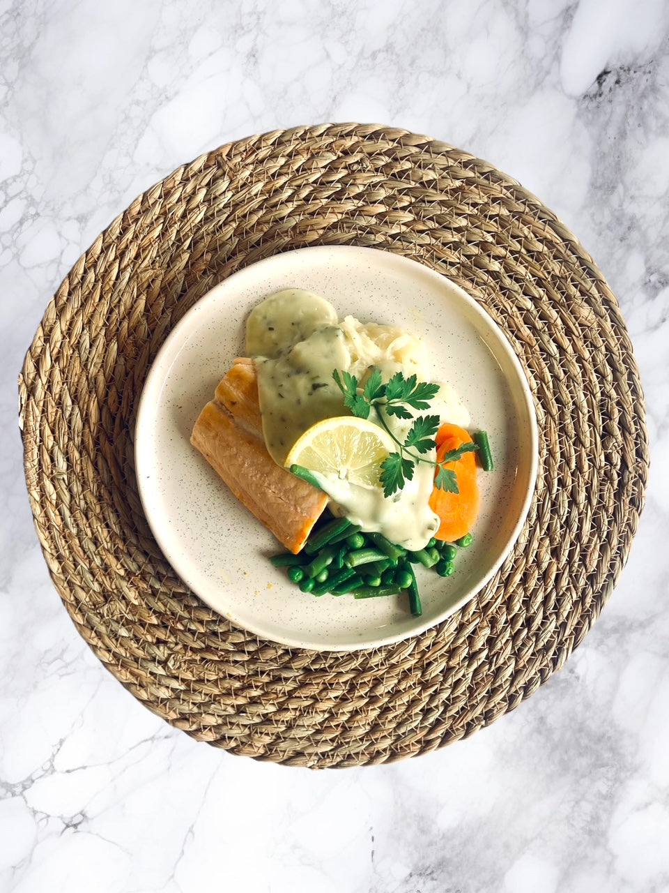 Zalm- met Peterseliesaus en Aardappelpuree