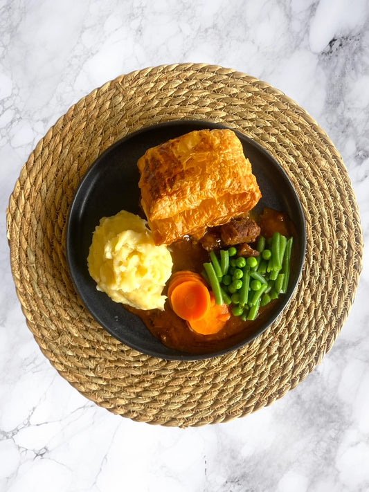 Pastel de carne y cerveza