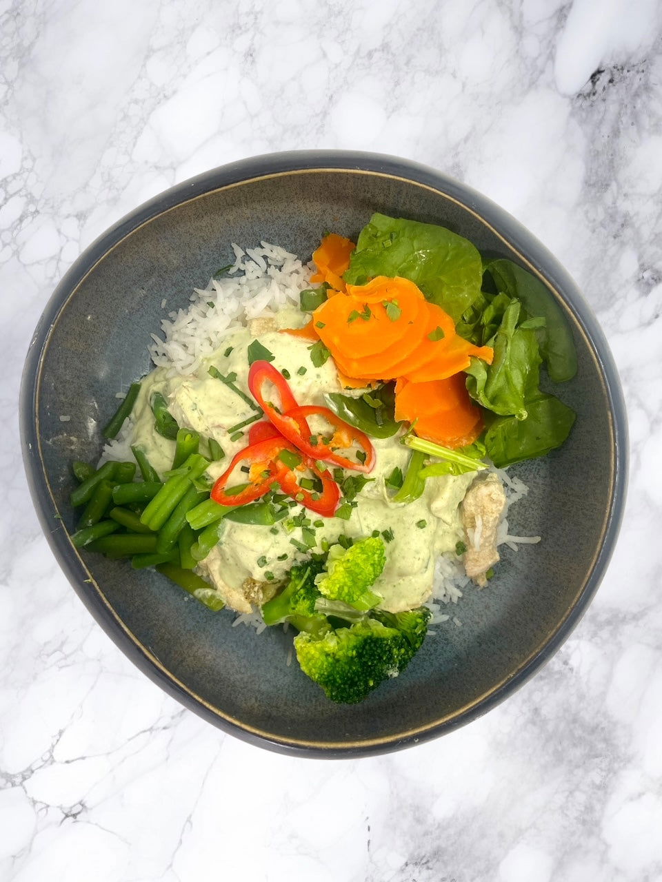 Thai Green Chicken Curry With Jasmine Rice - Dindins