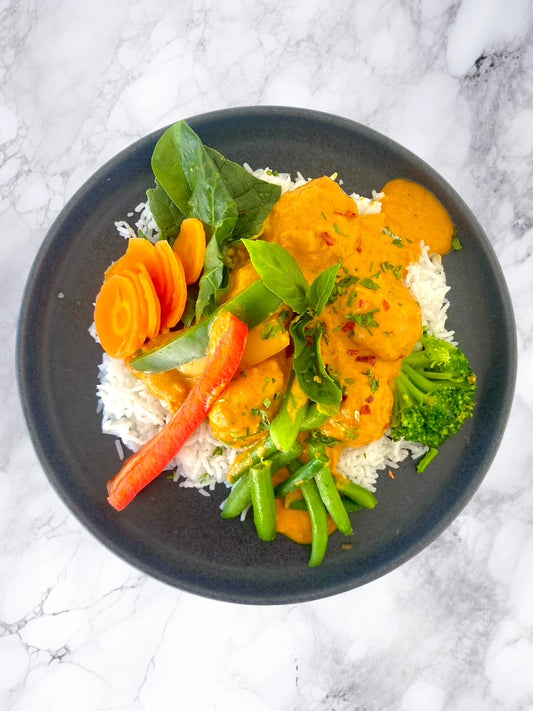 Thai Chicken Meatballs with Rice