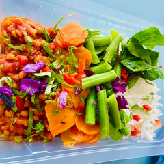 Chile de verduras con arroz 