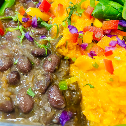 Black Bean Bourguignon with Sweet Potato Mash