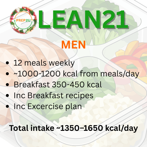 LEAN21 - MALE - 21-Day Meal & Light Exercise Program